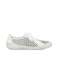 Weiße Rieker Damen Schnürschuhe 54516-80 mit einem Reißverschluss. Schuh Innenseite.