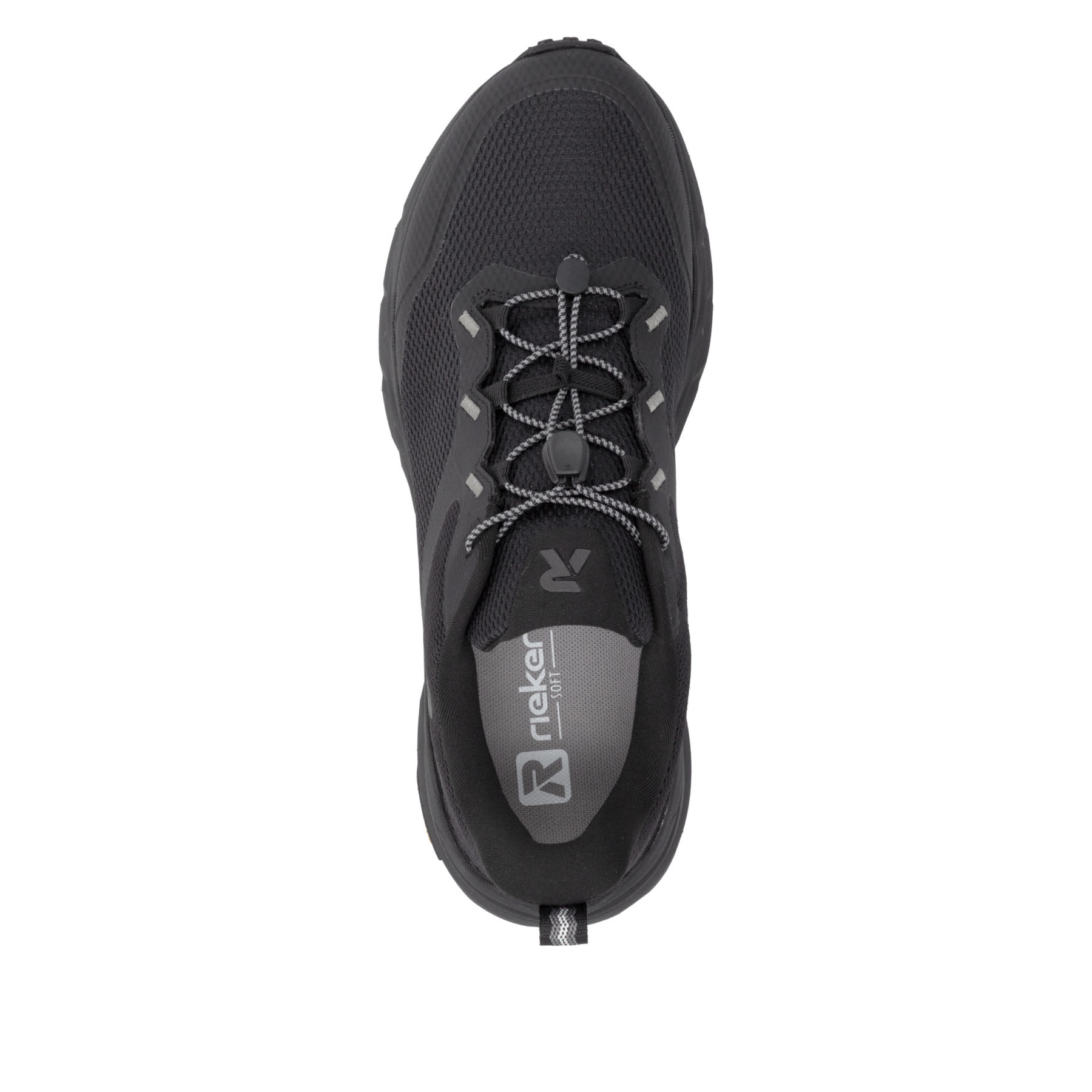 Schwarze Rieker Sport Herren Sneaker Low U4502-00. Schuh von oben.