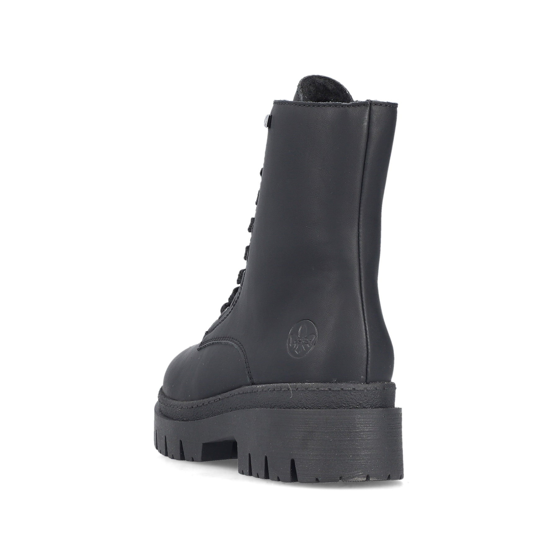 Schwarze Rieker Damen Biker Boots Z9447-00 mit wasserabweisender TEX-Membran. Schuh von oben.