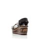 Schwarze Rieker Keilsandaletten 68189-00 mit einem Elastikeinsatz. Schuh von hinten.