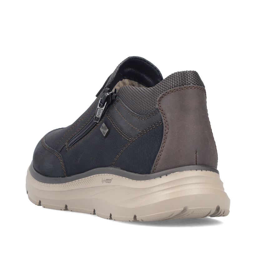 Schwarze Rieker Herren Kurzstiefel B1852-00 mit wasserabweisender TEX-Membran. Schuh von hinten.