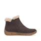 Dunkelbraune Rieker Damen Kurzstiefel Z3753-25 mit weichem Kragen. Schuh Innenseite.