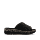 Schwarze Rieker Damen Pantoletten V2351-00 mit floralem Muster. Schuh Innenseite.