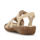 Braune Rieker Damen Riemchensandalen 60803-20 mit einem Elastikeinsatz. Schuh von hinten.
