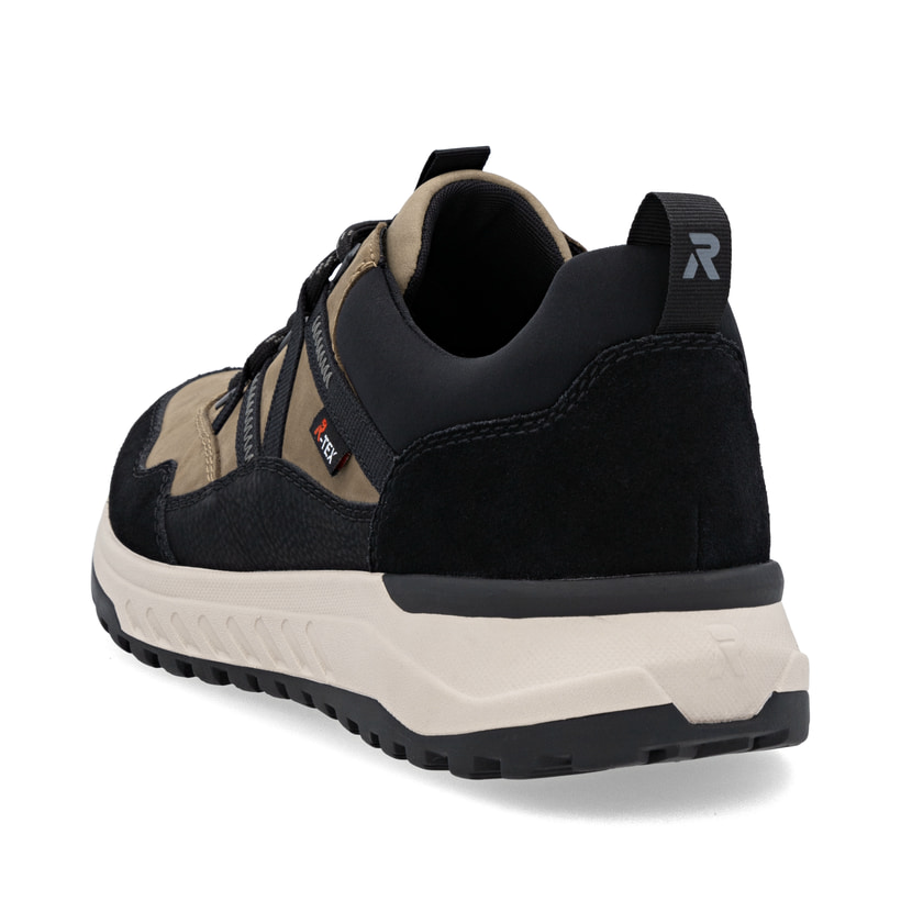 Braune Rieker Herren Sneaker Low U0104-20 aus Rauleder. Schuh von hinten.