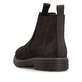 Dunkelbraune Rieker Herren Chelsea Boots 33180-28 aus Rauleder. Schuh von hinten.