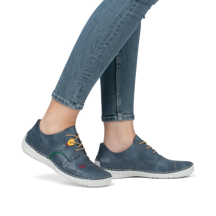 Baskets Rieker Femme Taille 38 – Noir, Cuir, Lacets, Confort (occasion Très Bon état)