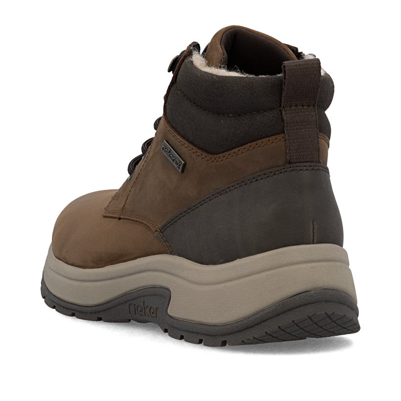 Braune Rieker Herren Schnürstiefel 11004-22 aus Glattleder. Schuh von hinten.
