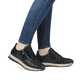 Glanzschwarze Rieker Damen Kurzstiefel 48999-00 mit einer schockabsorbierenden Sohle. Schuh Innenseite