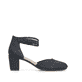 Blaue Rieker Pumps 41050-15 mit Klettverschluss sowie extra weicher Decksohle. Schuh Innenseite.