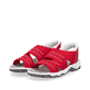 Rote vegane Rieker Damen Trekkingsandalen 68895-33 mit Ready2GO Slip-in Funktion. Schuhpaar seitlich schräg.