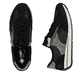 Schwarze Rieker Damen Schnürschuhe N1210-00 mit einem Reißverschluss. Schuh von oben, liegend.