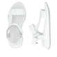 Weiße Rieker Damen Trekkingsandalen W2951-80 mit einem Klettverschluss. Schuh von oben, liegend.