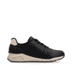 Schwarze Rieker Damen Sneaker Low M4903-03 aus Glattleder mit einer Schnürung. Schuh Innenseite.