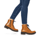 Himmelblaue Rieker Damen Schnürstiefel 78240-14 mit einer robusten Profilsohle. Schuh Innenseite