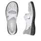 Ballerines Rieker blanches pour femme 46352-80 en cuir lisse. Chaussure vue de dessus, couchée.