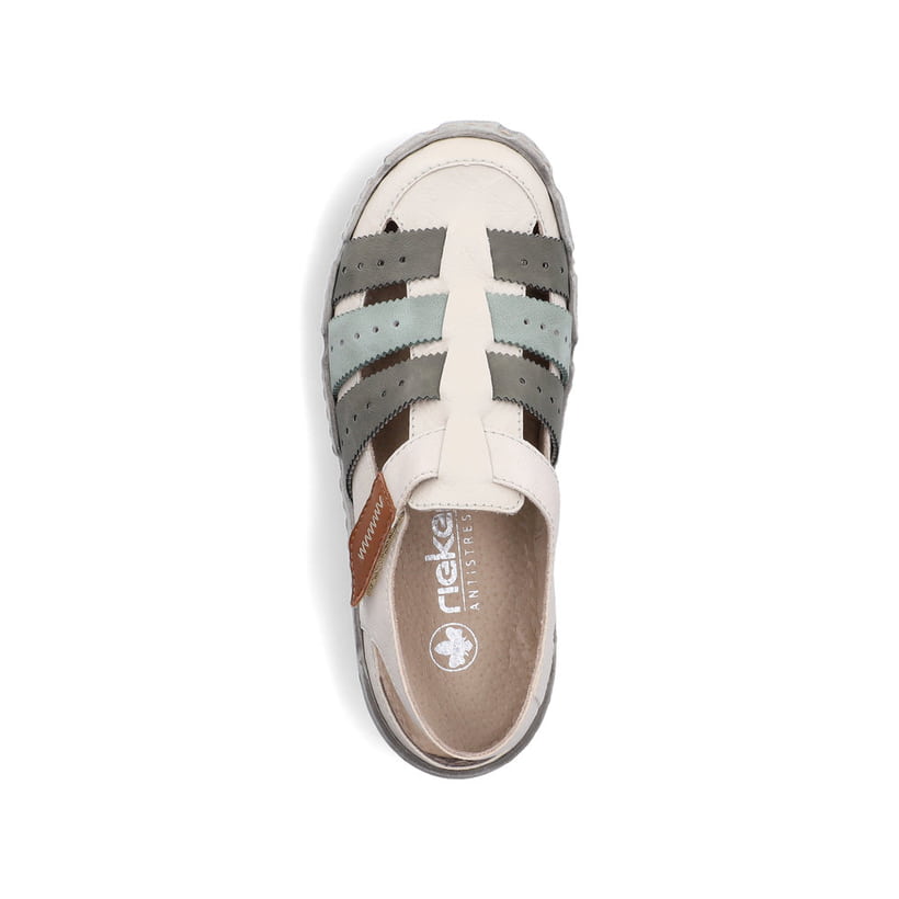 Escarpins Rieker beiges pour femme L0379-90 en cuir lisse. Chaussure vue de dessus.