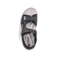 Schwarze Rieker Herren Trekkingsandalen 26952-00 mit einem Klettverschluss. Schuh von oben.