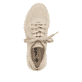 Weiße vegane Rieker Damen Sneaker Low 54022-80 mit einer Schnürung. Schuh von oben.