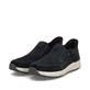 Blaue Rieker Herren Slipper 11551-14 aus Rauleder. Schuhpaar seitlich schräg.