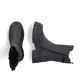 
Nachtschwarze Rieker Damen Chelsea Boots Y9371-00 mit einer leichten Profilsohle. Schuhpaar von oben.