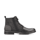 Tiefschwarze Rieker Herren Schnürstiefel F4521-46 mit einem Reißverschluss. Schuh Innenseite.