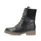 
Tiefschwarze Rieker Damen Schnürstiefel Y9232-00 mit einer griffigen Fiber-Grip Sohle. Schuh Außenseite