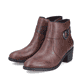 Bottines Rieker marron pour femmes 73975-25 avec fermeture éclair. Chaussures inclinées sur le côté.