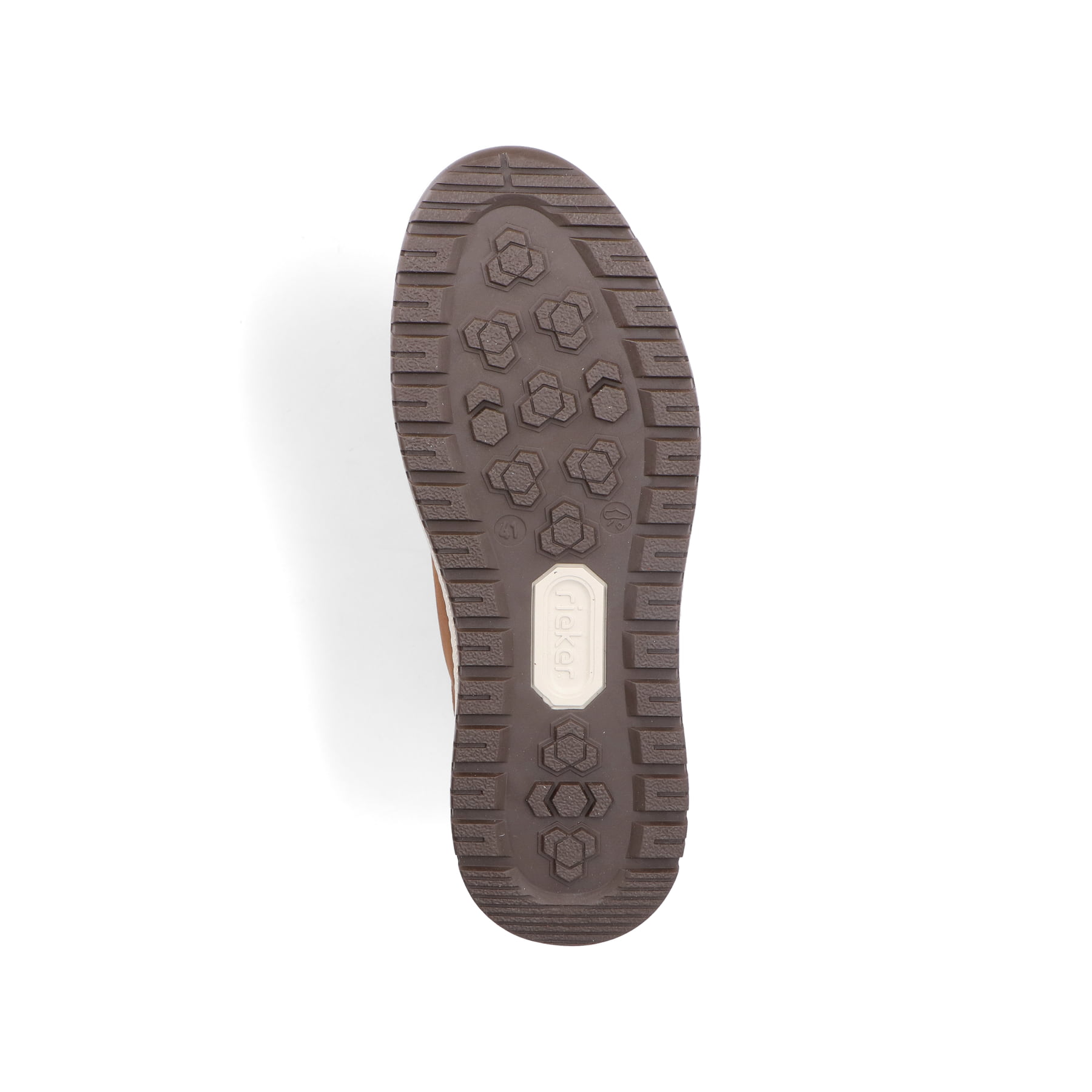 Mokkabraune Rieker Herren Schnürstiefel 38541-22 mit Schnürung sowie einer Profilsohle. Schuh Laufsohle