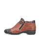 Braune Rieker Damen Kurzstiefel 58388-23 aus Glattleder mit dekorativer Blume. Schuh Außenseite.