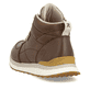 Braune Rieker Damen Sneaker High 42570-22 mit flexibler und super leichter Sohle. Schuh von hinten.