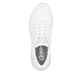 Weiße Rieker Damen Sneaker Low W2401-80 mit Schnürung sowie super leichter Sohle. Schuh von oben.