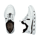 Weiße vegane Rieker Damen Sneaker Low M6062-80 mit einem Gummizug. Schuh von oben, liegend.