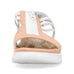 Orangene Rieker Damen Trekkingsandalen 64051-38 mit ultra leichter Sohle. Schuh von vorne.