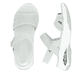 Grüne vegane Rieker Damen Trekkingsandalen W3152-52 mit einem Klettverschluss. Schuh von oben, liegend.