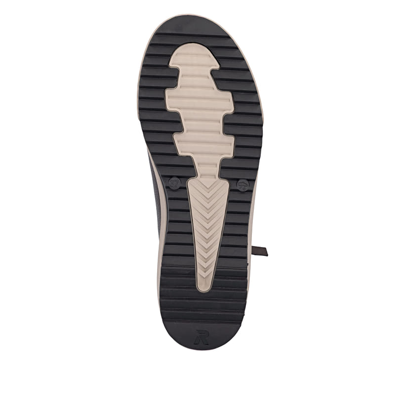 Baskets montantes Rieker marron pour femmes W0164-25 en cuir lisse. Semelle extérieure de la chaussure.
