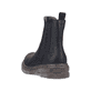 
Asphaltschwarze Rieker Damen Chelsea Boots 78292-00 mit einer robusten Profilsohle. Schuh von hinten