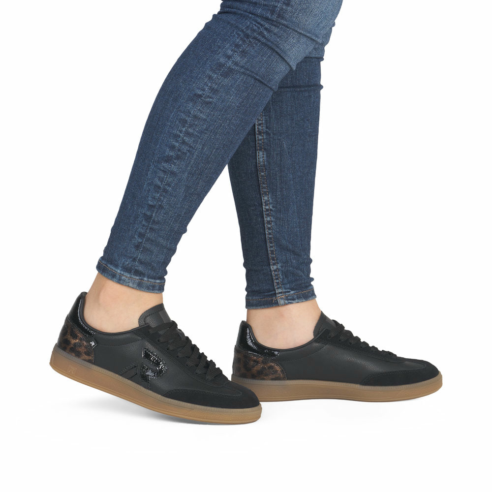 Rieker Sneaker Donna W2200 Basse In Pelle Rossa – Autunno Inverno Con Tecnologia Swing2Go