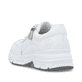 Weiße Rieker Damen Sneaker Low 48134-81 mit runden Ziernähten. Schuh von hinten.