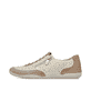 Mocassins Rieker beiges pour femme 43665-64 en cuir lisse. Côté extérieur de la chaussure.