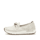 Beige Rieker Damen Loafer 58944-61 mit Deko-Kette sowie einem Gummizug. Schuh Außenseite.