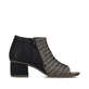 Schwarze Rieker Riemchensandaletten 64697-00 mit einem Reißverschluss. Schuh Innenseite.
