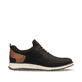 Urbanschwarze Rieker Herren Slipper 14750-00 mit Gummischnürung. Schuh Innenseite.