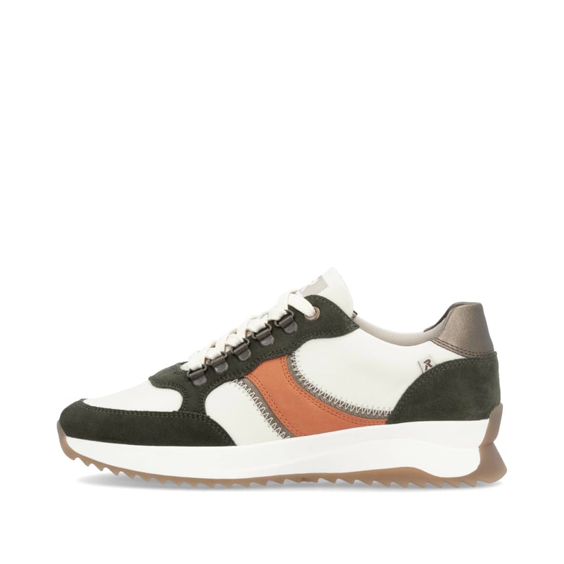 Rosane Rieker Damen Sneaker Low W1304-31 mit strapazierfähiger Sohle. Schuh Außenseite gespiegelt.
