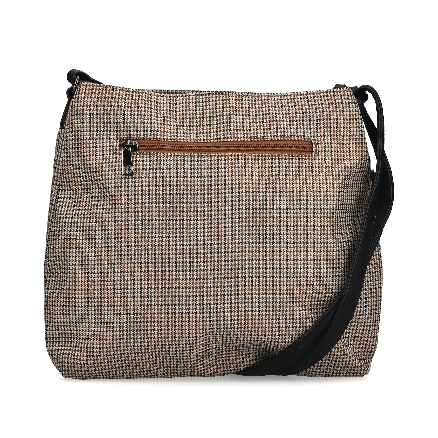 Sac bandoulière Rieker H1005-90 en beige avec fermeture éclair et pendentif en forme de cœur. Verso.