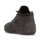 Dunkelbraune Rieker Damen Kurzstiefel 52557-25 mit einem Reißverschluss. Schuh von hinten.