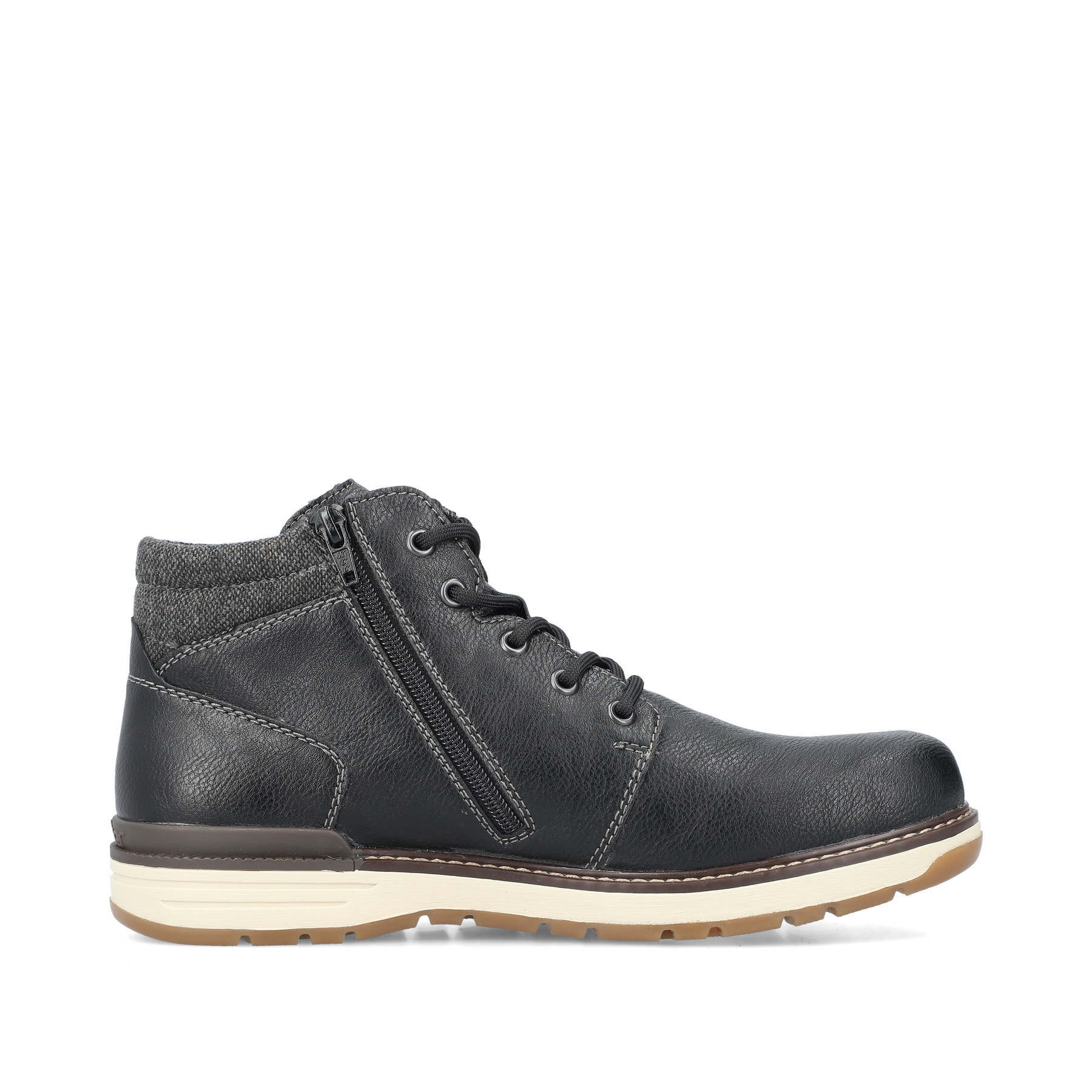 Bottes à lactes Rieker noires 39450-00 avec membrane Rieker TEX hydrofuge. Côté intérieur de la chaussure.