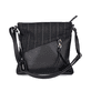 Rieker Damen Handtasche H1040-00 in Tiefschwarz aus Kunstleder mit Reißverschluss. Handtasche Vorderseite.