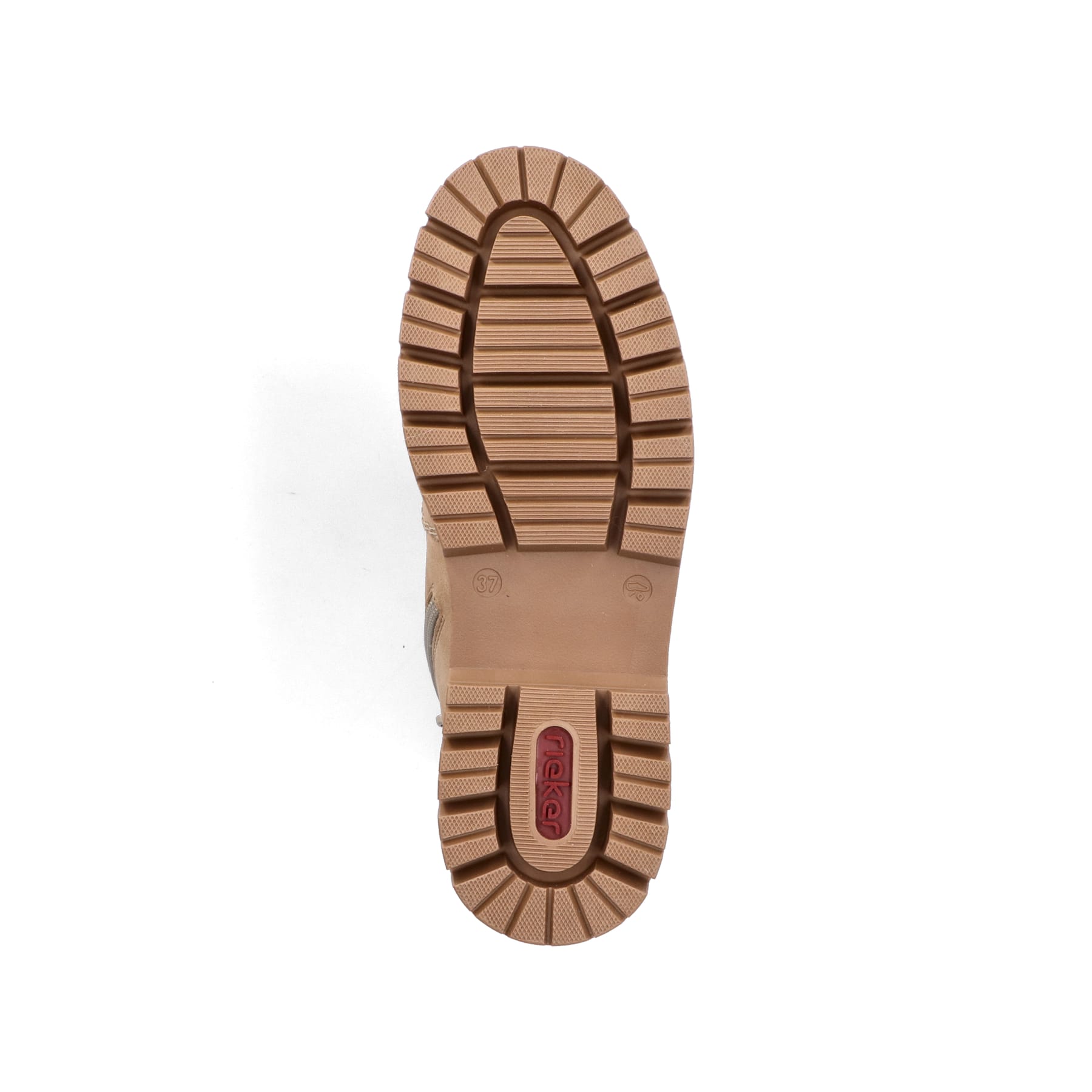 Beige Rieker Damen Schnürstiefel Z9430-60 mit wasserabweisender TEX-Membran. Schuh Laufsohle.