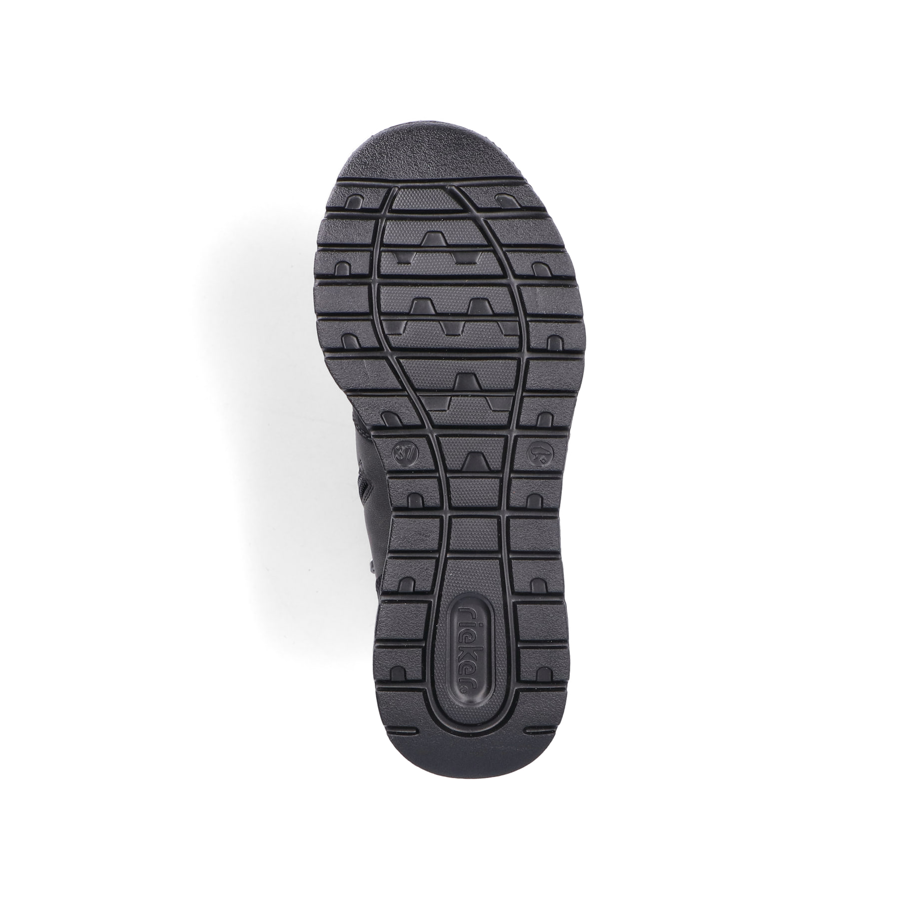 Graue Rieker Damen Sneaker High M6023-45 mit wasserabweisender RiekerTEX-Membran. Schuh Laufsohle.